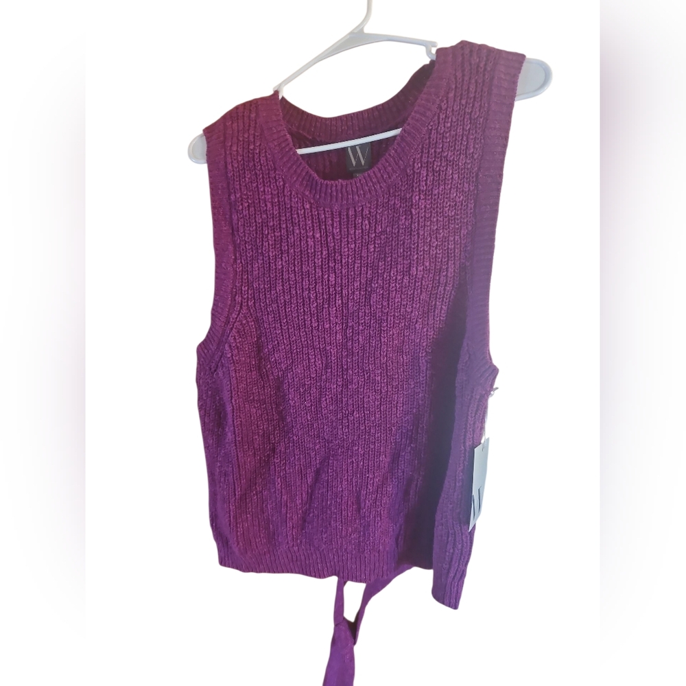NEW Worthington Rich Purple Knit Sleeveless Sweater